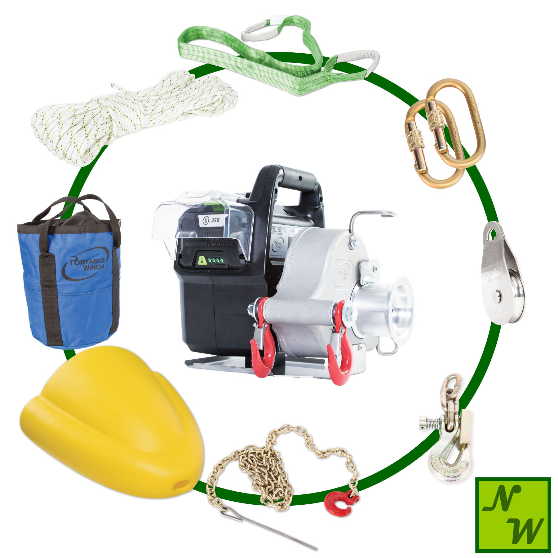 Does this winch kit include a pulley to pull loads up to 3000lbs ?